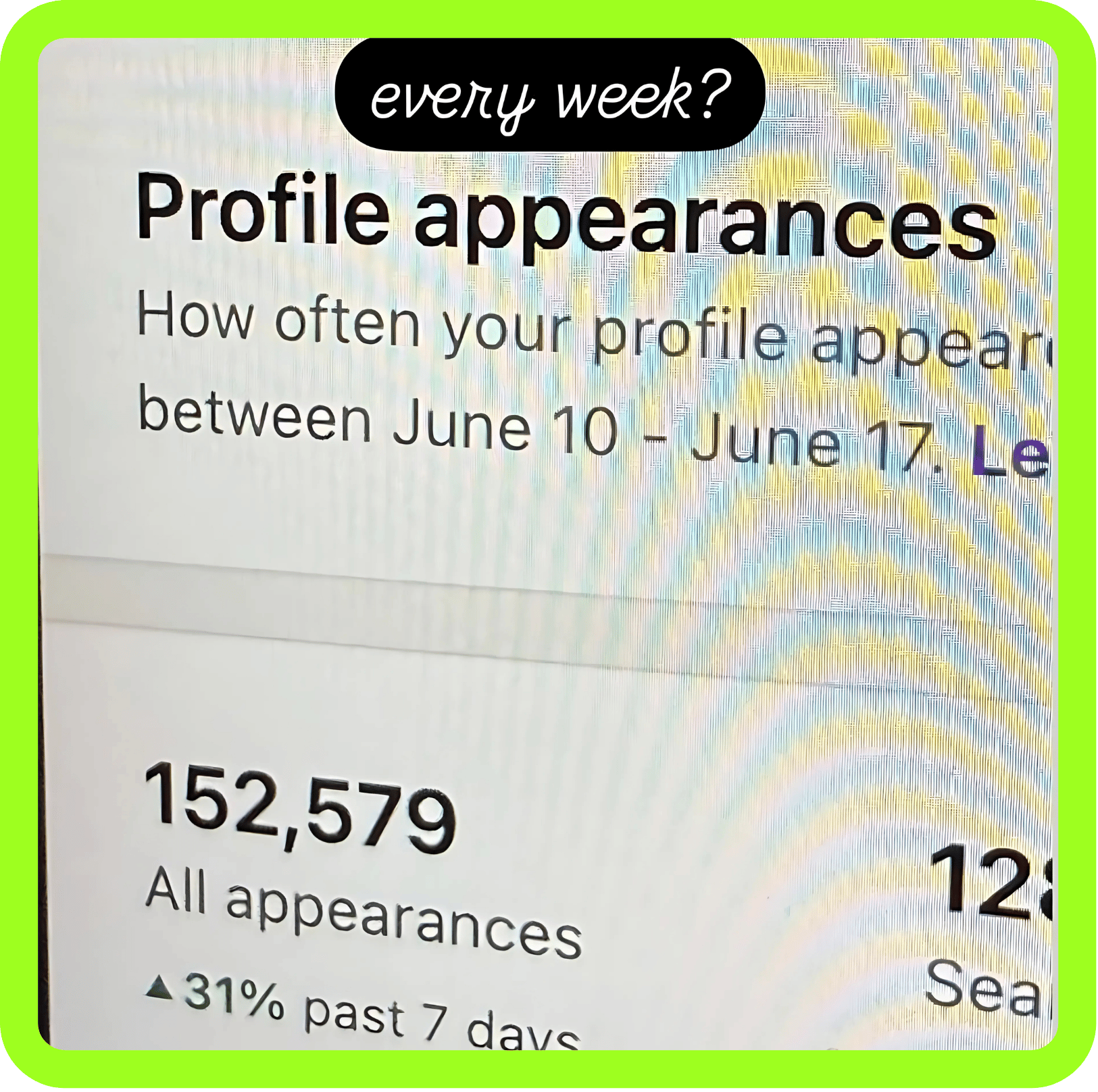 Profile appearances reaching 150k